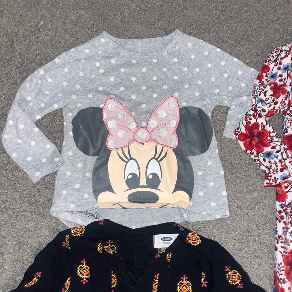 Toddler Girls 2T Winter Clothing Lot - 4 Pieces (3 Dresses & Minnie Mouse Top) - Picture 2 of 5